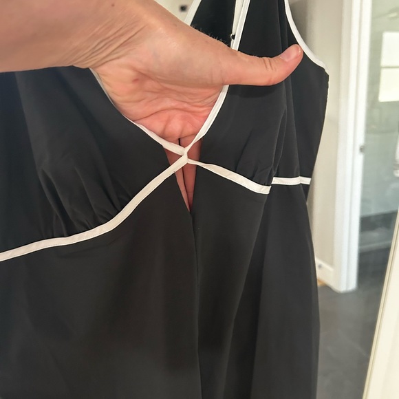 Rails Jessa Cutout Maxi Dress Adjustable Straps Contrast Trim Black White M NWT - Picture 8 of 11